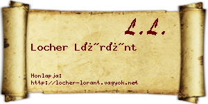 Locher Lóránt névjegykártya