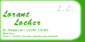 lorant locher business card
